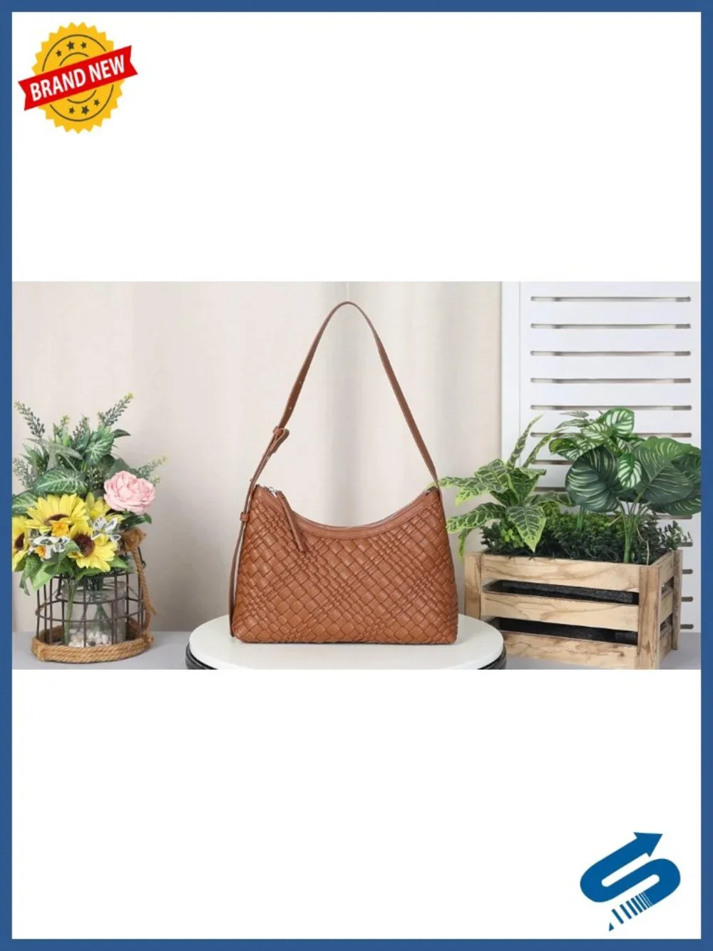 Handwoven Hobo Bag for Women - Soft Vegan Leather, Adjustable Strap